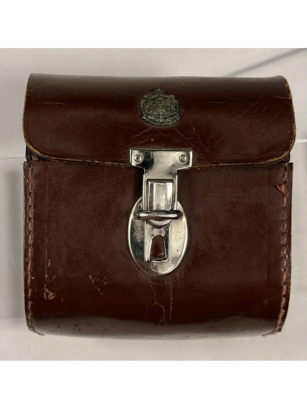Vtg Swedish Royal Leather Case Latch Close Camera Binocular “Kungl Hovleverantor